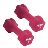York Barbell Neoprene Coated Fitbell Dumbbell (6LB Pack of 2) | Dumbbell Set for Women & Men Durable Anti-Roll Anti-Slip, Color Magenta | Ideal for Arm Rows Squats Chest Presses Bicep Curls-hydrafitnessparts