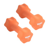 York Barbell Neoprene Coated Fitbell Dumbbell (7LB Pack of 2) | Dumbbell Set for Women & Men Durable Anti-Roll Anti-Slip, Color Pumpkin | Ideal for Arm Rows Squats Chest Presses Bicep Curls-hydrafitnessparts