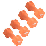 York Barbell Neoprene Coated Fitbell Dumbbell (7LB Pack of 4) | Dumbbell Set for Women & Men Durable Anti-Roll Anti-Slip, Color Pumpkin | Ideal for Arm Rows Squats Chest Presses Bicep Curls-hydrafitnessparts