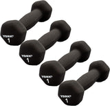 York Barbell Neoprene Hexagon Dumbbells with Cast Ergo Handle 1lb Pack 4 Durable-hydrafitnessparts