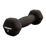York Barbell Neoprene Hexagon Dumbbells with Cast Ergo Handle (2lb, Pack of 1) | Durable Anti-Slip Exercise & Fitness Strength Training Free Weights for Home Gym | Black | For Men & Women-hydrafitnessparts