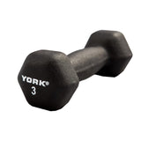 York Barbell Neoprene Hexagon Dumbbells with Cast Ergo Handle (3lb, Pack of 1) | Durable Anti-Slip Exercise & Fitness Strength Training Free Weights for Home Gym | Black | For Men & Women-hydrafitnessparts