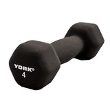 York Barbell Neoprene Hexagon Dumbbells with Cast Ergo Handle 4lb Pack 1-hydrafitnessparts