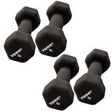 York Barbell Neoprene Hexagon Dumbbells with Cast Ergo Handle (6lb, Pack of 4) | Durable Anti-Slip Exercise & Fitness Strength Training Free Weights for Home Gym | Black | For Men & Women-hydrafitnessparts