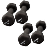 York Barbell Neoprene Hexagon Dumbbells with Cast Ergo Handle (6lb, Pack of 4)-hydrafitnessparts
