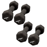 York Barbell Neoprene Hexagon Dumbbells with Cast Ergo Handle (7lb, Pack of 4)-hydrafitnessparts