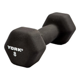 York Barbell Neoprene Hexagon Dumbbells with Cast Ergo Handle (8lb, Pack of 1) | Durable Anti-Slip Exercise & Fitness Strength Training Free Weights for Home Gym | Black | For Men & Women-hydrafitnessparts