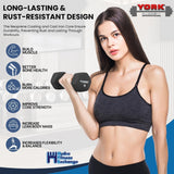 York Barbell Neoprene Hexagon Dumbbells with Cast Ergo Handle (8lb, Pack of 4)-hydrafitnessparts