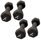 York Barbell Neoprene Hexagon Dumbbells with Cast Ergo Handle (8lb, Pack of 4) | Durable Anti-Slip Exercise & Fitness Strength Training Free Weights for Home Gym | Black | For Men & Women-hydrafitnessparts