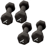 York Barbell Neoprene Hexagon Dumbbells with Cast Ergo Handle (8lb, Pack of 4)-hydrafitnessparts