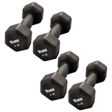 York Barbell Neoprene Hexagon Dumbbells with Cast Ergo Handle (9lb, Pack of 4)-hydrafitnessparts