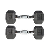 York Barbell PVC Hex Dumbbell with Chrome Ergonomic Handle – 10LB Pair,-hydrafitnessparts