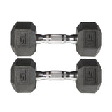 York Barbell PVC Hex Dumbbell with Chrome Ergonomic Handle – 15lB Pair-hydrafitnessparts