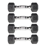 York Barbell PVC Hex Dumbbell with Chrome Ergonomic Handle – 5LB 2 Pair,-hydrafitnessparts