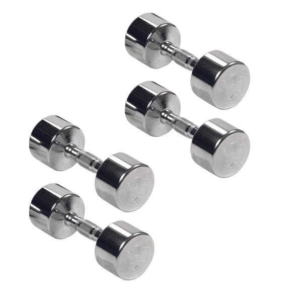York Barbell Professional Chrome Dumbbell with Ergo Grip, Heavy-Duty Solid Steel Knurled Handles, Hand Weights for Exercise Muscle Toning Home Gym Workout and Fitness Training - 50lb Pak of 4-hydrafitnessparts