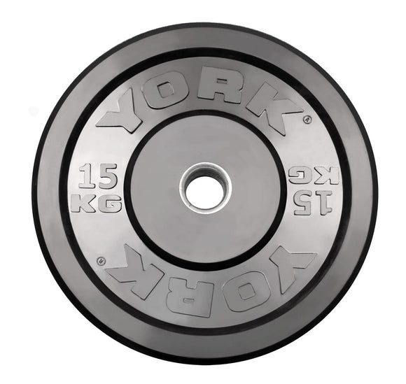 York Barbell Rubber Training Bumper Plate – Olympic Weight Plates with 2