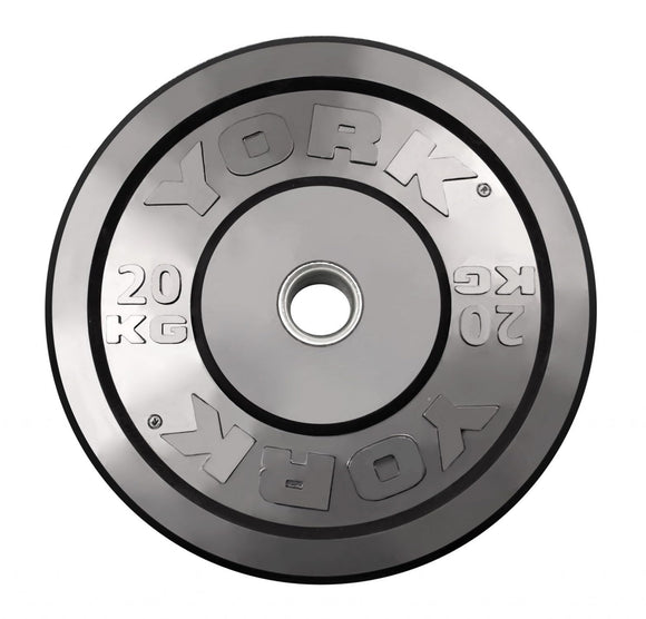 York Barbell Rubber Training Bumper Plate – Olympic Weight Plates with 2