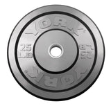 York Barbell Rubber Training Bumper Plate – Olympic Weight Plates with 2" Reinforced Center Steel Sleeve – Solid Rubber for Noise Reduction, Floor Protection – 25 lb Dia 17¾", Thk 2⅛"-hydrafitnessparts