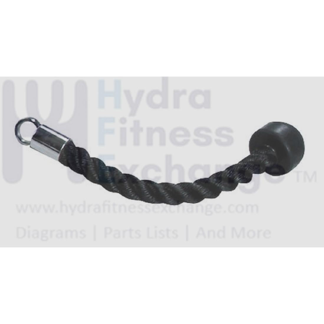Hydra Rope York Barbell Single Grip Triceps Hammer Rope – Nylon Braided with Chro ...