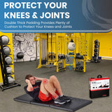 York Barbell Tri-Fold Ultimate Folding Exercise Mat with Carrying Handles | Anti-Tear Multi Option Training & Workout Fitness Floor Mat for Stretching Yoga MMA Gymnastics | 2′ x 6′ x 2″-hydrafitnessparts