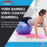York Barbell Vinyl Coated Fitbell Dumbbell (1LB, Pack of 1) | Dumbbell Set for Women & Men Durable Anti-Roll, Anti-Slip, Pink | Ideal for Arm Rows, Squats, Chest Presses, Bicep Curls, Jogging & Yoga-hydrafitnessparts