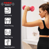 York Barbell Vinyl Coated Fitbell Dumbbell (1LB, Pack of 2) | Dumbbell Set for Women & Men Durable Anti-Roll, Anti-Slip, Pink | Ideal for Arm Rows, Squats, Chest Presses, Bicep Curls, Jogging & Yoga-hydrafitnessparts