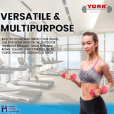 York Barbell Vinyl Coated Fitbell Dumbbell (1LB, Pack of 4) | Dumbbell Set for Women & Men Durable Anti-Roll, Anti-Slip, Pink | Ideal for Arm Rows, Squats, Chest Presses, Bicep Curls, Jogging & Yoga-hydrafitnessparts