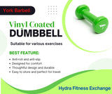 York Barbell Vinyl Coated Fitbell Dumbbell (2LB, Pack of 1) | Durable Anti-Roll Anti-Slip, Color Lime | Ideal for Arm Rows Squats Chest Presses Bicep Curls Walking Jogging & Yoga-hydrafitnessparts