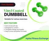 York Barbell Vinyl Coated Fitbell Dumbbell (2LB, Pack of 2) | Durable Anti-Roll Anti-Slip, Color Lime | Ideal for Arm Rows Squats Chest Presses Bicep Curls Walking Jogging & Yoga-hydrafitnessparts