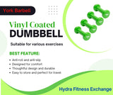 York Barbell Vinyl Coated Fitbell Dumbbell (2LB, Pack of 4) | Durable Anti-Roll Anti-Slip, Color Lime | Ideal for Arm Rows Squats Chest Presses Bicep Curls Walking Jogging & Yoga-hydrafitnessparts