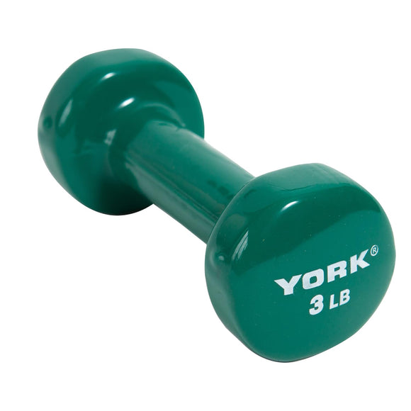 York Barbell Vinyl Coated Fitbell Dumbbell (3LB, Pack of 1) | Durable Anti-Roll Anti-Slip, Color Grape | Ideal for Arm Rows Squats Chest Presses Bicep Curls Walking Jogging & Yoga-hydrafitnessparts