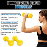York Barbell Vinyl Coated Fitbell Dumbbell (4LB, Pack of 1) | Durable Anti-Roll Anti-Slip, Color Yellow | Ideal for Arm Rows Squats Chest Presses Bicep Curls Walking Jogging & Yoga-hydrafitnessparts