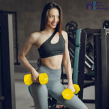 York Barbell Vinyl Coated Fitbell Dumbbell (4LB, Pack of 2) | Durable Anti-Roll Anti-Slip, Color Yellow | Ideal for Arm Rows Squats Chest Presses Bicep Curls Walking Jogging & Yoga-hydrafitnessparts