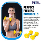 York Barbell Vinyl Coated Fitbell Dumbbell (4LB, Pack of 2) | Durable Anti-Roll Anti-Slip, Color Yellow | Ideal for Arm Rows Squats Chest Presses Bicep Curls Walking Jogging & Yoga-hydrafitnessparts