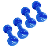 York Barbell Vinyl Coated Fitbell Dumbbell (5LB, Pack of 4) | Durable Anti-Roll Anti-Slip, Color Light Blue | Ideal for Arm Rows Squats Chest Presses Bicep Curls Walking Jogging & Yoga-hydrafitnessparts