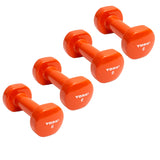 York Barbell Vinyl Coated Fitbell Dumbbell (6LB, Pack of 4) | Durable Anti-Roll Anti-Slip, Color Orange | Ideal for Arm Rows Squats Chest Presses Bicep Curls Walking Jogging & Yoga-hydrafitnessparts