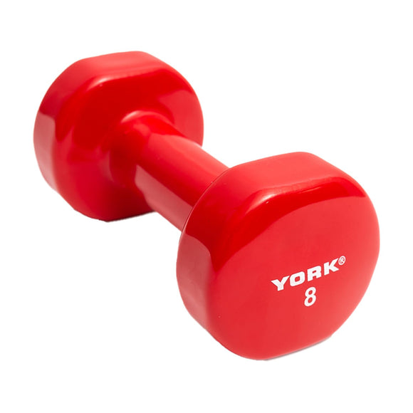 York Barbell Vinyl Coated Fitbell Dumbbell (8LB, Pack of 1) | Durable Anti-Roll Anti-Slip, Color Red | Ideal for Arm Rows Squats Chest Presses Bicep Curls Walking Jogging & Yoga-hydrafitnessparts