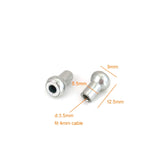 Steel Rope Shank Ball Stop for 4mm Cable Size 12.5 x Φ9od - Φ5.5id Strength System