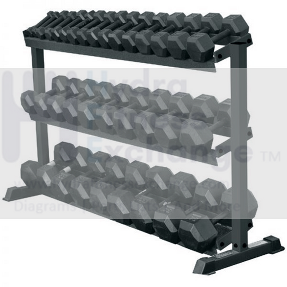 Freeweights Rack Freeweights 3-Tier Pro-Hex Rack Holds 15 Pairs - Dumbbells Sold Separa ...