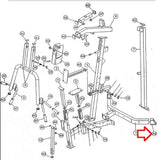 Hoist Fitness H210 Strength System Right Frame Foot Plastic Grey 26 - STD - PLAS158T - hydrafitnessparts