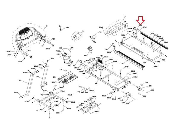 Horizon Fitness Tm688 Adventure 3 - 02 Treadmill Right Side Rail Cover 1000329445 - hydrafitnessparts