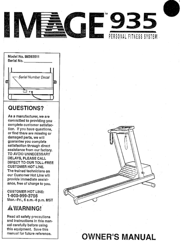 Image 935 Im393511 Im393512 Treadmill Owner Manual 118211 - hydrafitnessparts
