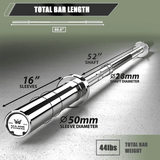 Major Fitness 7ft 20kg Home Gym Barbell Silver - hydrafitnessparts