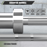 Major Fitness 7ft 20kg Home Gym Barbell Silver - hydrafitnessparts