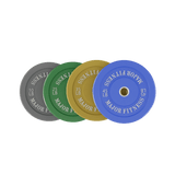 Major Fitness Low Bounce Bumper Plates Olympic Weight Plates Set 10 + 25 + 35 + 45 lb – Multicolor – 8 pcs - hydrafitnessparts