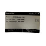 Matrix Fitness GO - S23 Shoulder Press Strength System English Label 1000446327 - hydrafitnessparts