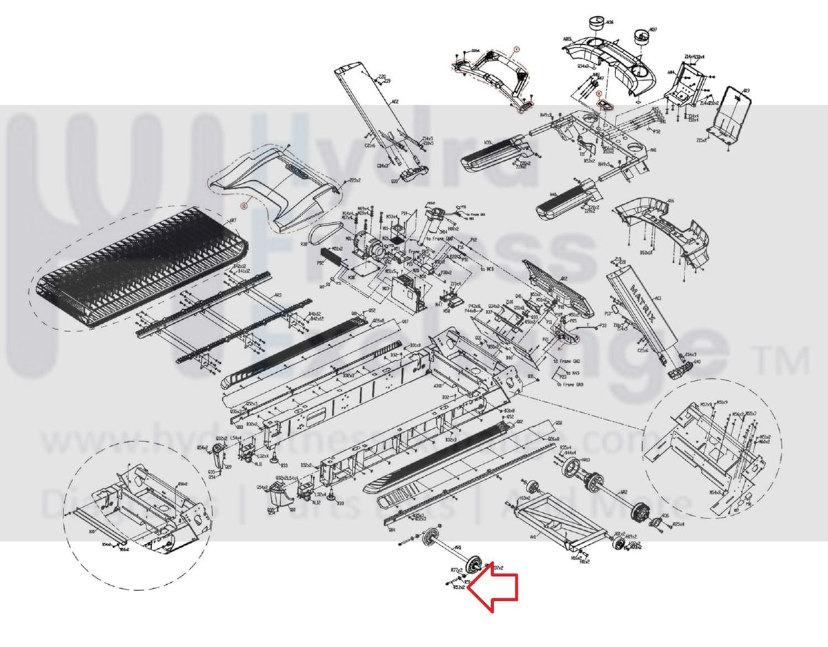 Matrix Fitness Treadmill Round Hex Socket Screw M10 - 1.5P x 110L 1000 ...