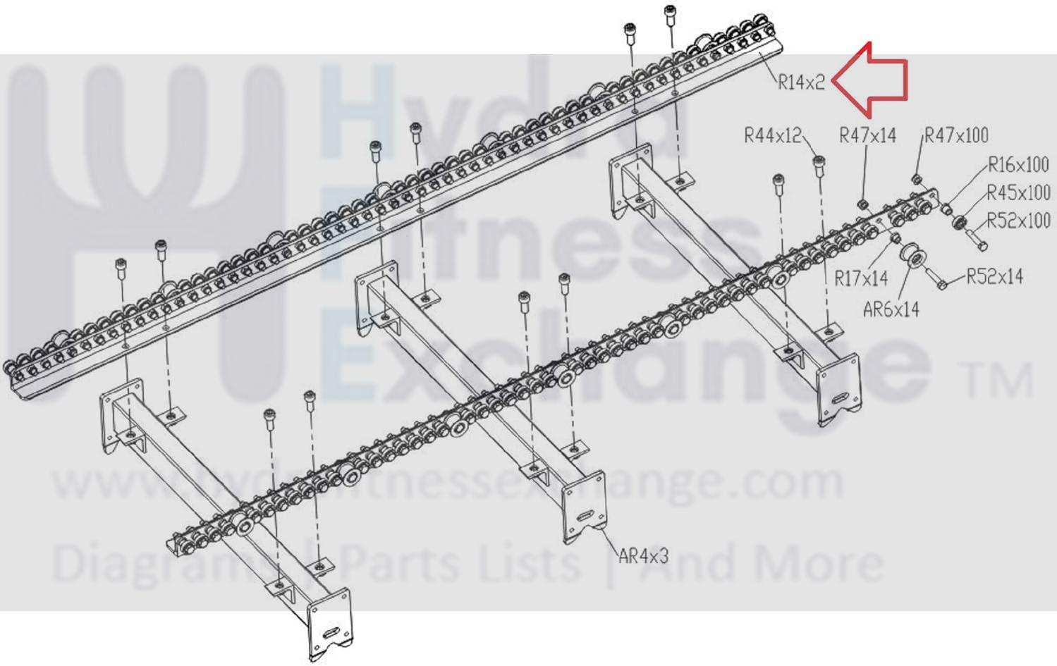 Rail Matrix Matrix Fitness Treadmill Structural Steel Belt Rail 1000436119 ...