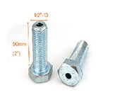 Hydra Fitness Exchange Through Hole Hex Head Bolt 1/2"-13 Threaded Heavy Duty Steel Fastener for Weight Stack Cable Gym