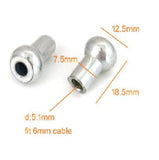 Steel Rope Shank Ball for 6mm Gym Cable Size 18.5 x Φ12.5od - Φ7.5id Strength System